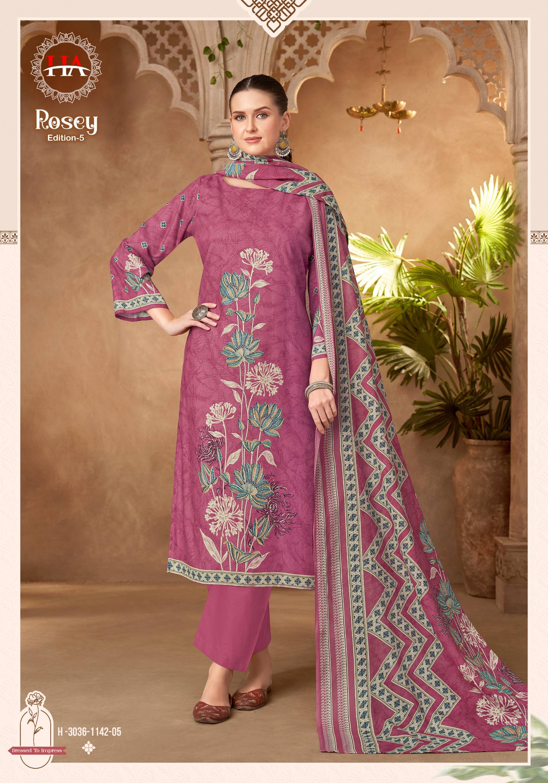 ROSEY-5 By Harshit Fashion Hub 3036-1142-01 To 3036-1142-06 Series 